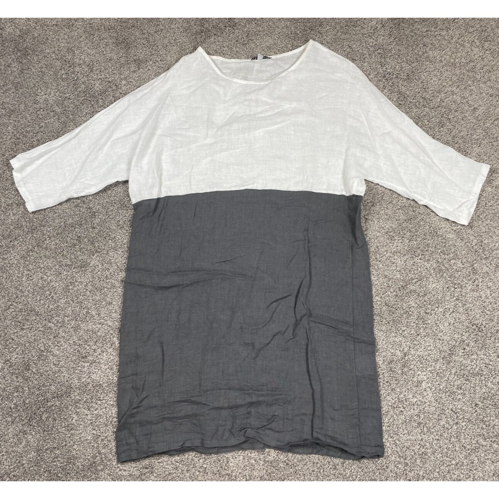 Vanessa Zani Dress Womens Small Italy Linen Lagenlook Breathable Casual Boho